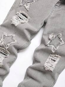 Tween Boy Casual Distressed Denim Jeans - Grey - View 4