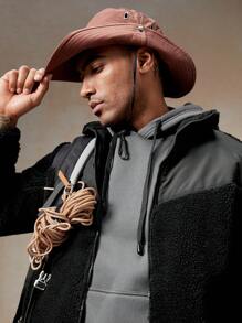 In My Nature Men Zip Up Outdoor Fleece Jacket - Black - View 6