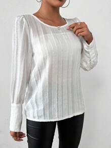 Chiquease Camisa De Manga Larga Para Mujer - Blanco - Ver 4