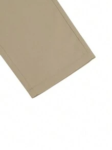 Claim Dot Calça Cargo Casual Masculina de Cor Sólida com Bolso de Aba, Calça Longa Folgada Cáqui com Cordão, Presente para Marido e Namorado - Caqui - Visão 6