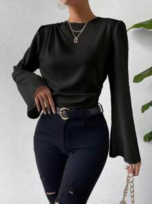 Chiquease Ladies' Flared Sleeve Shirt - Black - View 3