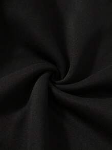 Black Drawstring Hooded Sweatshirt With Half Zipper, Plus Size - Black - View 3