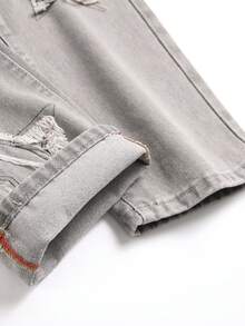 Tween Boy Casual Distressed Denim Jeans - Grey - View 3