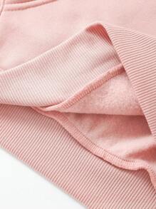 SHEIN EZwear Của phụ nữ Màu hồng Thời gian rảnh rỗi áo có mũ Phù hợp thường Áo nỉ Với Mô hình rồng - Màu Hồng baby - Xem 7