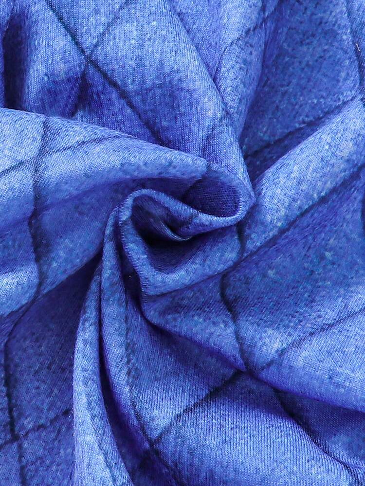 Baby Girls' Winter Blue Denim Effect Plaid Casual Cool Jumpsuit