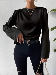 Chiquease Ladies' Flared Sleeve Shirt - Black - View 6
