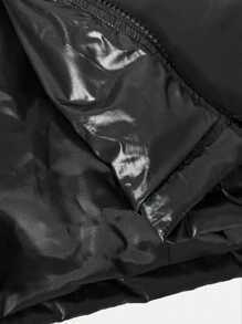 SHEIN Abrigo con capucha de maternidad con patchwork, para el invierno