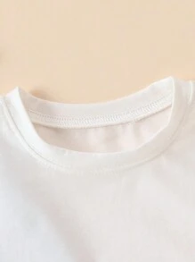 SHEIN Pacchetto Multi-Pack Di Magliette Bianche E Nere A Girocollo Per Bambini In Età Prescolare, Adatto Per Lestate, Luso Quotidiano E Allaperto, Facili Da Abbinare E Comode Da Indossare - Bianco e nero - Visualizzare 6