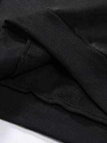 Manfinity Homme Loose Fit Men's Christmas Cartoon Letter Printed Drop Shoulder Hoodie - Black - View 5