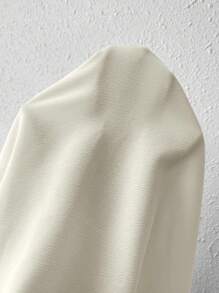 SHEIN Privé This Week Bishop Sleeve Mock Neck Blouse - Apricot - View 6