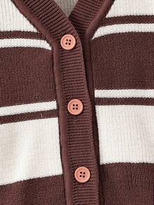 Baby Boys' Striped Colorblock Cardigan - Brown - View 4