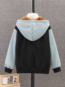 Boys' Home Wear Casual Hooded Jacket For Autumn And Winter - Black - View 2