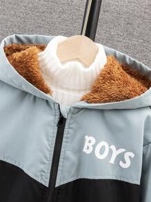 Boys' Home Wear Casual Hooded Jacket For Autumn And Winter - Black - View 6
