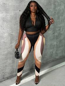 Slaydiva Multicolor Women's Plus Size Leggings - Multicolor - View 7