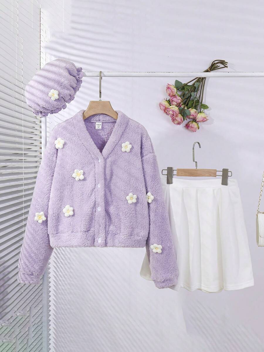 Robe + Cardigan 2 Pièces Pour Petite Fille - Jupe Tulle Florale - Ensemble Printemps/été/automne - Taille 6 Mois à 7 Ans