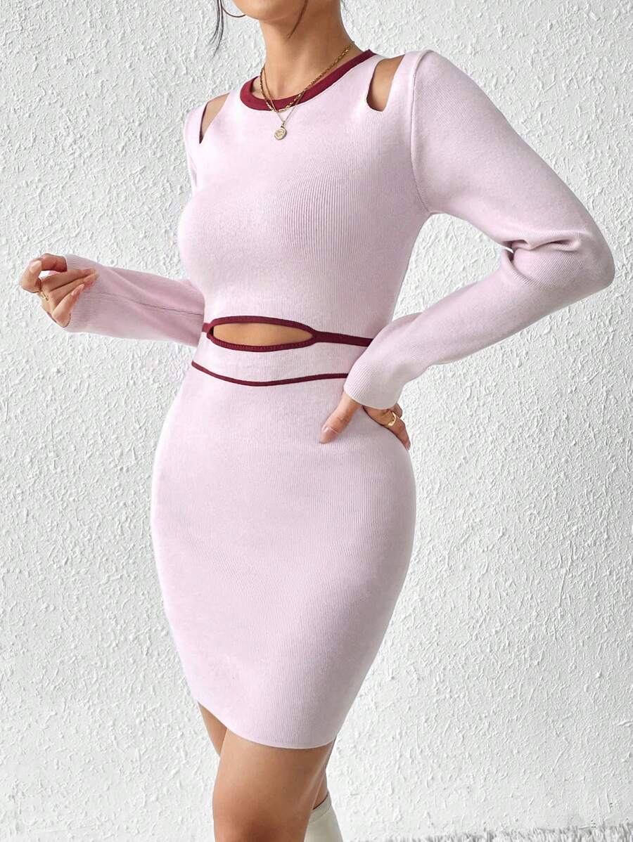 Lunelith SHEIN Lunessa Vestido Tipo Suéter Ajustado Y Hueco Para Mujer