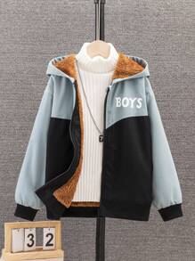 Boys' Home Wear Casual Hooded Jacket For Autumn And Winter - Black - View 1