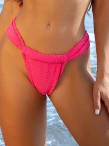 SHEIN Swim Women's Textured Fabric Three-Dimensional Flower Decorated Bikini Set Summer Beach