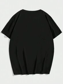 Street Life 男士短袖t恤印有圖案和字母圖案 - 黑色 - 查看 2