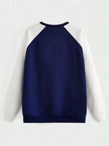 Willy Wonka and the Chocolate Factory X SHEIN Men's Round Neck Printed Sweatshirt With Raglan Sleeves