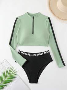 Swim SPRTY Summer Beach Conservative Style Women's Spaghetti Strap Tankini - Multicolor - View 5