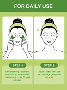 SlowSunday Aloe Vera Hydrating Undereye Mask, Moisturizing And Nourishing, Improve Eye Bags And Dark Circles, K Beauty, For Valentine's Day, Valentines Gift, Valentines Day Gift, Ideal For Party - Green - View 5