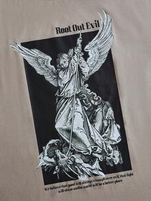 ROMWE MEN Street Life 男士天使圖案圓領t恤