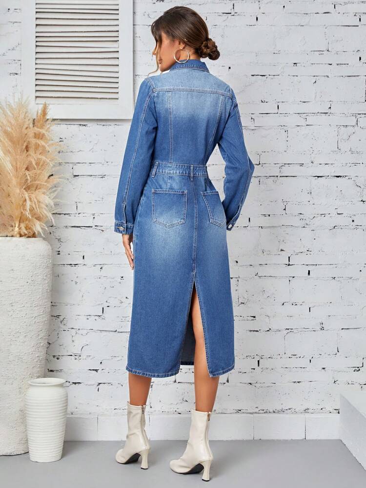 Women's Denim Shirt Dress Fall Cloth For Women