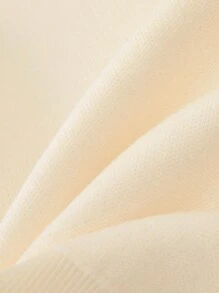 男童白色带衬里羊毛针织毛衣