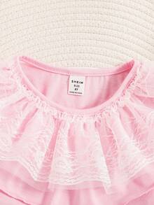 SHEIN Camiseta Interior De Estilo Dulce Y Lindo Para Niñas - Rosa - Ver 3