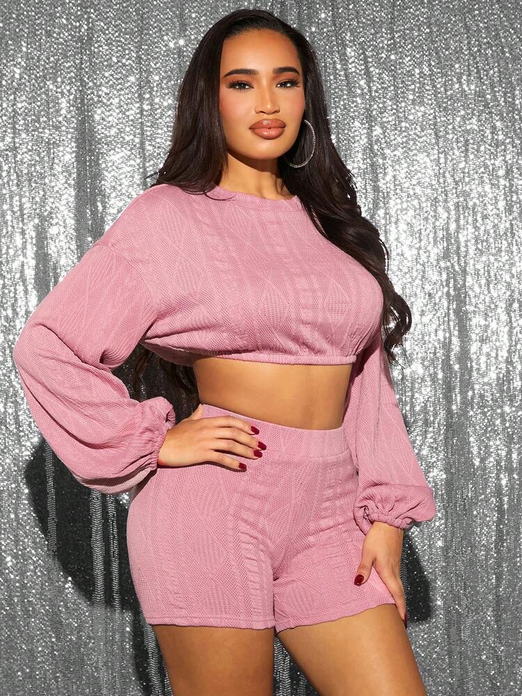 Women's Solid Color Two-piece Set