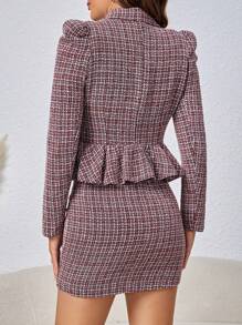 SHEIN Privé Women's Plaid Suit