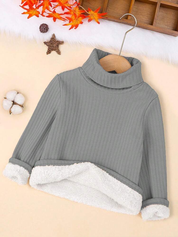 Young Girl High Neck Thermal Lined T-Shirt