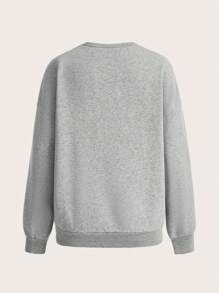 SHEIN Maternity Solid Color Fleece Sweatshirt (3pcs Set), For Winter - Multicolor - View 12