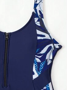 Swim SPRTY Vrouwen Halve rits Voorkant Eendelig Tops