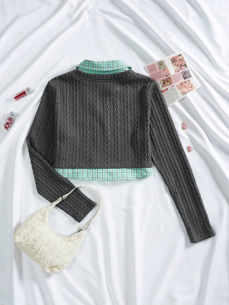 Embroidery Letter Pattern 2 In 1 Blouse