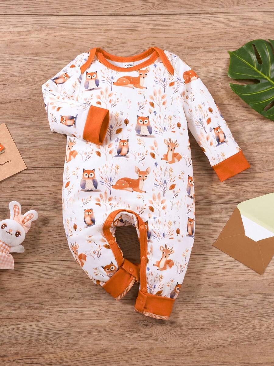 Mono Para Bebé Niña Con Patrón De Dibujos Animados