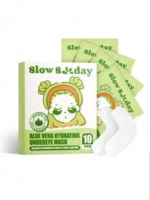 SlowSunday Aloe Vera Hydrating Undereye Mask, Moisturizing And Nourishing, Improve Eye Bags And Dark Circles, K Beauty, For Valentine's Day, Valentines Gift, Valentines Day Gift, Ideal For Party - Green - View 6