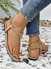 新款时尚女士绑带凉鞋，罗马风休闲一脚蹬凉鞋，黑色、米色、棕色可选，舒适平底沙滩凉鞋，博主推荐厚底凉鞋，夏季沙滩鞋，优雅搭扣低跟圆头凉鞋，简约户外拖鞋。请谨慎下单，因为鞋码可能偏大，每个人的身材比例都不同。百搭平底一脚蹬女士凉鞋 - 卡其色 - 查看 6