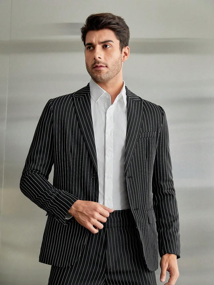 Men's Woven Casual Blazer, For Fall Winter