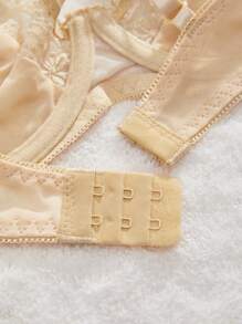 FloralLove Sujetador con aros de encaje lencería para mujer - Rosa Oxidada - Ver 5