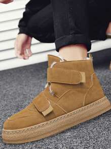 冬季男士短統靴,保暖舒適,戶外防震 - 黃色 - 查看 3