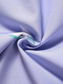 ROMWE MEN Street Life 男士印花束口短褲 - 藍色 - 查看 6