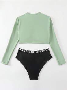 Swim SPRTY Summer Beach Conservative Style Women's Spaghetti Strap Tankini - Multicolor - View 6