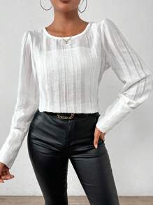 Chiquease Camisa De Manga Larga Para Mujer - Blanco - Ver 6