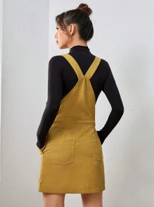 SHEIN EZwear 黃色編織的女式連身裙 - 黃色 - 查看 3