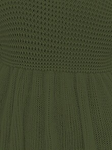 SHEIN LUNE 女款實色燈籠袖毛衣,褶邊下擺設計 - 綠色 - 查看 7