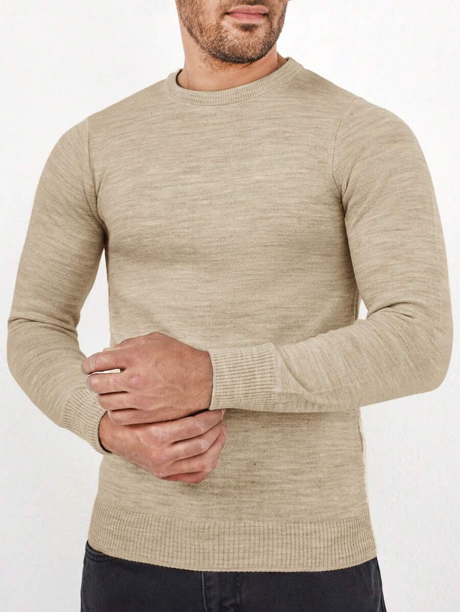 EURMUSE Men Space Dye Jumper - Beige - View 1