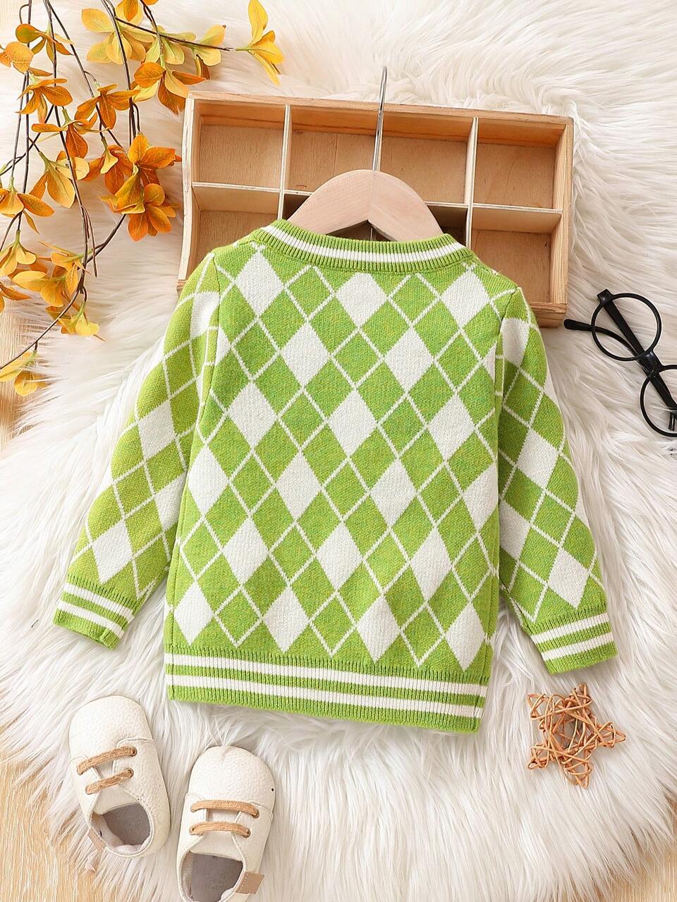 Baby Boys' Diamond Button Cardigan