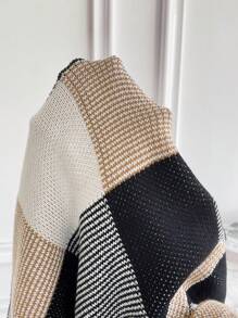 SHEIN Privé Women's Plaid Double Pockets Cardigan With Open Front - Multicolor - View 5